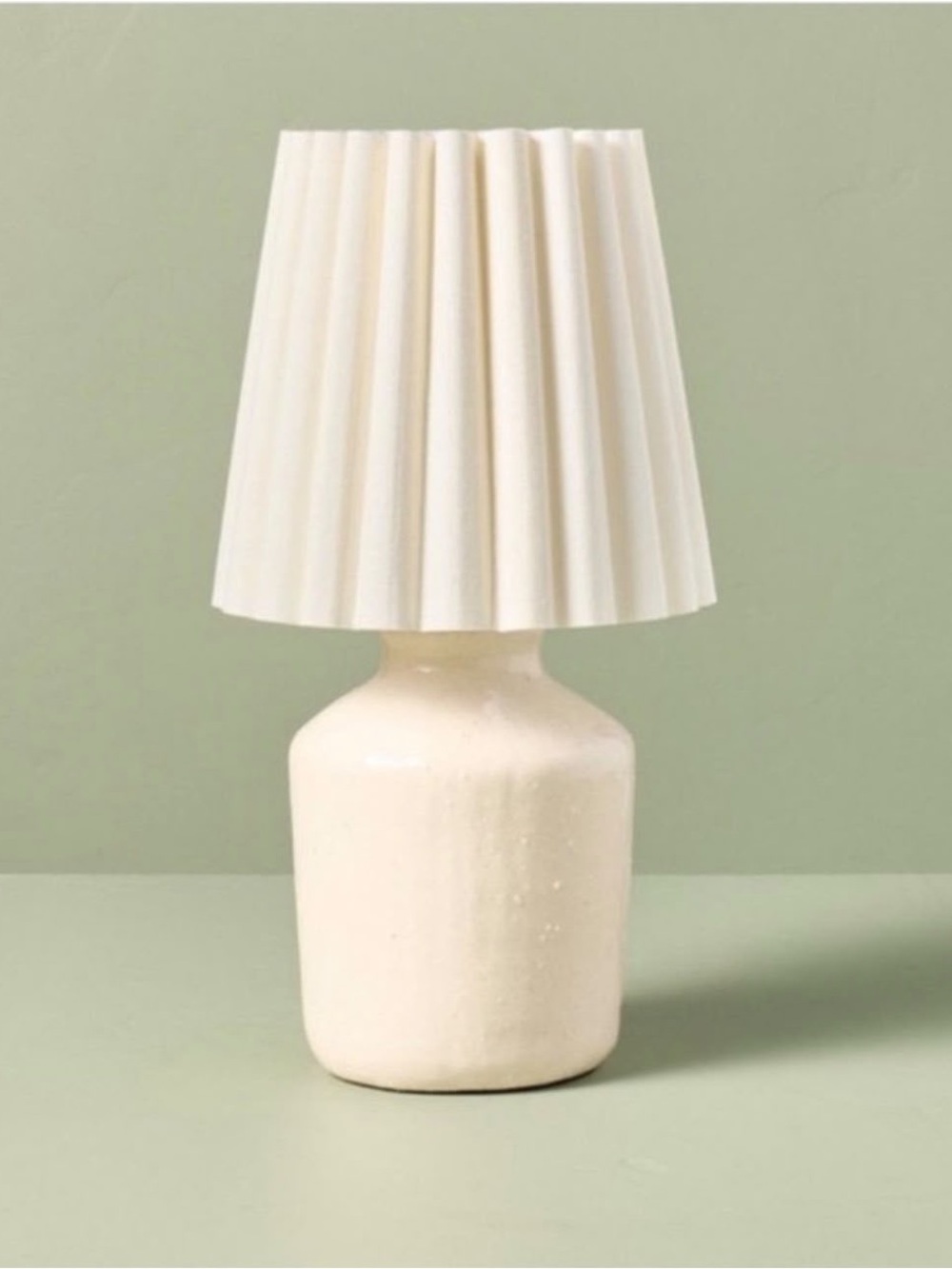 Hearth & Hand 13.5" Rustic
Ceramic Mini Lamp Pleated Shade Cream